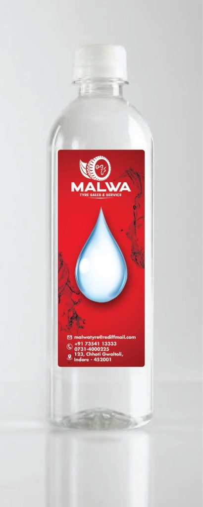 Tech company branded water bottles with modern minimalist design